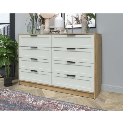 Kомод Тренд КТ-К157 (Дуб золотой ЛДСП/ Грэй ЛМДФ) Ш1565 В1020 Г451